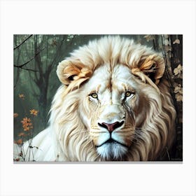 Lion In The Woods 3 Canvas Print