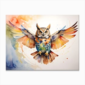 Owl Watercolor Painting Canvas Print
