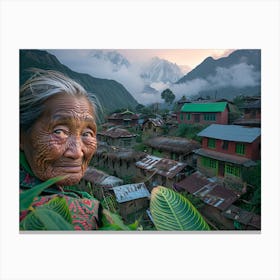 Shantiva zaga, an old woman monk In Nepal Canvas Print