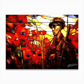 Soldier Remembrance Day - Poppy Soldier Canvas Print