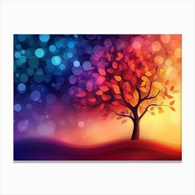 Elegant Colorful Tree with Vibrant Leaves Hanging Branches 20 Canvas Print