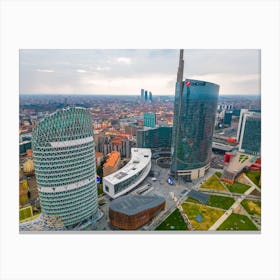 Skyscrapers Milan Poster. Aerial Photography. Canvas Print