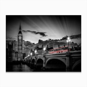 London Westminster Bridge At Sunset Canvas Print
