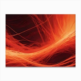 Abstract Background With Flowing, Interconnected Strands Of Vibrant Red And Orange, Depicting Data Or Energy Flow Canvas Print