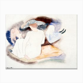 Woman With Hat And 2 Figures, Charles Demuth Canvas Print