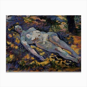 Naked Sleeper In The Clearing, Henri Edmond Cross Canvas Print