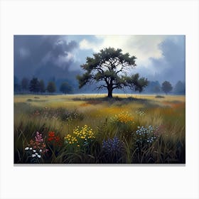 Tree In The Meadow Canvas Print