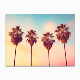 California Dreaming - L.A Sunset Palms Canvas Print