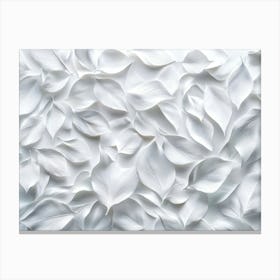 Abstract White Leaves Canvas Print