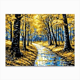 Autumn Path In The Woods Canvas Print