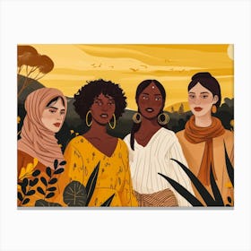 Women In Hijabs Canvas Print