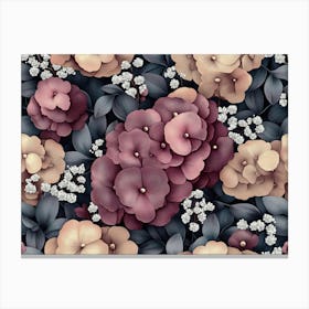 Luxury Mystical Seamless Pattern, Vintage Floral Background Canvas Print