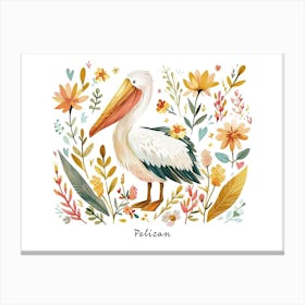 Little Floral Pelican 3 Poster Canvas Print