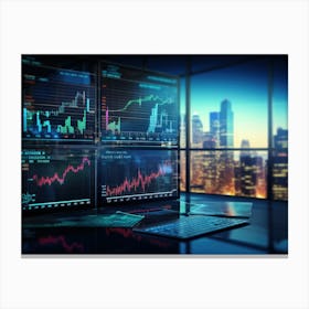 Wall Street At Night Canvas Print