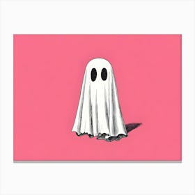 Ghost On Pink Background 4 Canvas Print