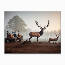 A Cost 2 Deer Canvas Print