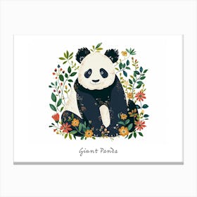 Little Floral Giant Panda 1 Poster Canvas Print