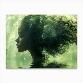 Woman In The Forest Canvas Print