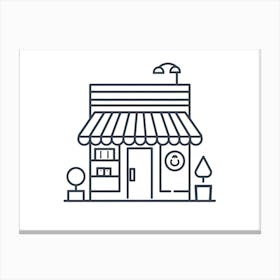 Shop Sign Line Illustration Canvas Print