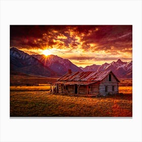 Sunset At The Cabin Canvas Print