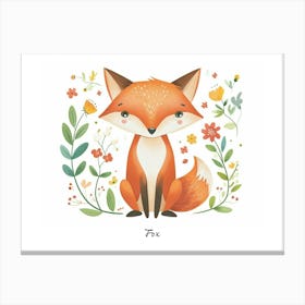 Little Floral Fox 2 Poster Canvas Print
