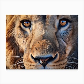 African Lion Eyes Realism Painting2 Canvas Print