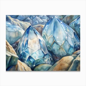 Blue Crystals Canvas Print