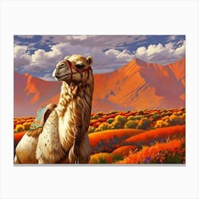 Camel In The Desert 16 Canvas Print