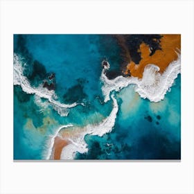 Blue Ocean And Waves Canvas Print