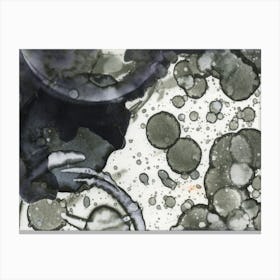 Alcohol Ink Abstraction Gray Spots Canvas Print