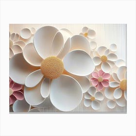 3d Flower with Circles 2 Canvas Print