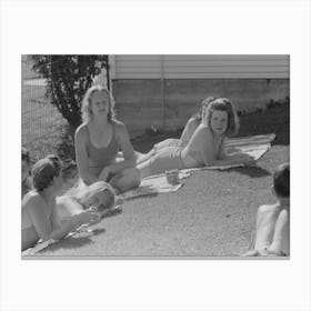 Untitled Photo, Possibly Related To Sun Bathers At The Park Swimming Pool, Caldwell, Idaho By Russell Lee Canvas Print