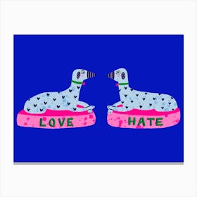 Love Hate Dogs Canvas Print