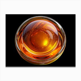 Golden Honey In A Glass Bowl Canvas Print