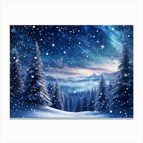 Banner Featuring A Majestic Winter Landscape Blanketed By Pristine Snow Where Magic Snowflakes Gen (6) Canvas Print