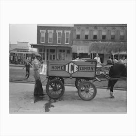 Delivering Ice To Stands, National Rice Festival, Crowley, Louisiana By Russell Lee Canvas Print