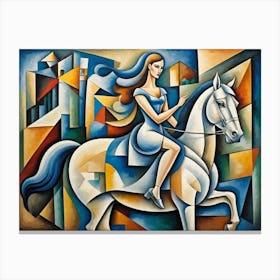 Lady On Horseback 3 Canvas Print