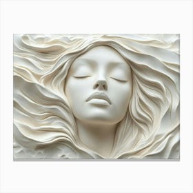 3d Serene Woman's Face 2 Canvas Print