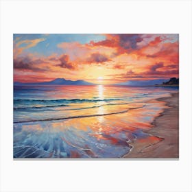 Sunset On The Beach Canvas Print