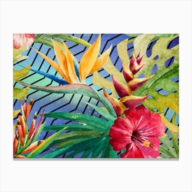 Tropical Synthwave Space #9 Neon Geometric Jungle Canvas Print