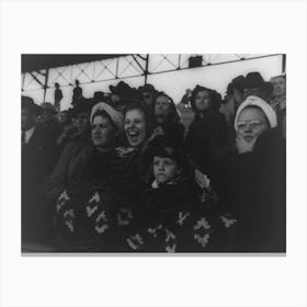 Spectators At A Tense Moment During The Rodeo At The San Angelo Fat Stock Show, San Angelo, Texas By Russell Lee Canvas Print