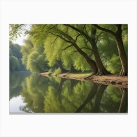 Reflection Of Trees In A River Canvas Print