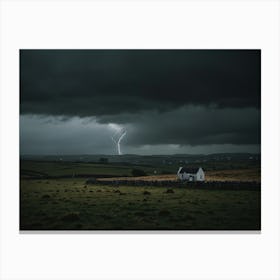Lightning Over A House 2 Canvas Print