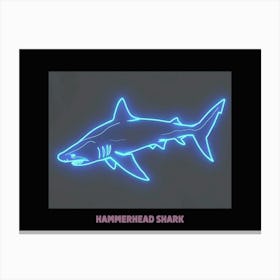 Pink Aqua Hammerhead Shark Poster 6 Canvas Print
