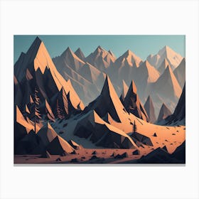 Low Poly Landscape (7) Canvas Print
