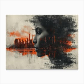 Temporal Resonances: A Conceptual Art Collection. Cityscape 2 Canvas Print