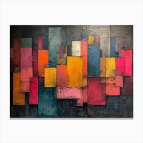 Colorful Chronicles: Abstract Narratives of History and Resilience. Abstract Painting 9 Canvas Print