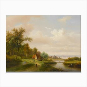 Landscape With A House Canvas Print