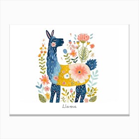 Little Floral Llama 1 Poster Canvas Print