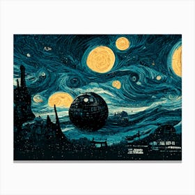 Death Star Starry Night Van Gogh Canvas Print